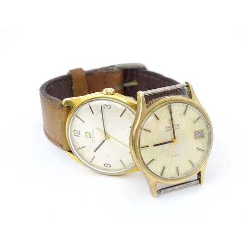 815 - A Gentleman's Tissot automatic wrist watch together with an Omega watch case and movement. each appr... 