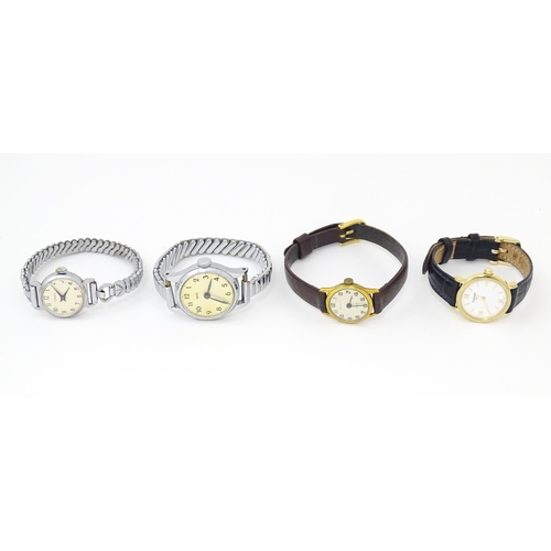 826 - Four  assorted ladies wristwatches to include examples by Tissot, Valex, Smiths & Timex. (4)