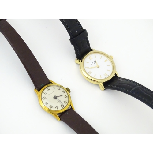 826 - Four  assorted ladies wristwatches to include examples by Tissot, Valex, Smiths & Timex. (4)