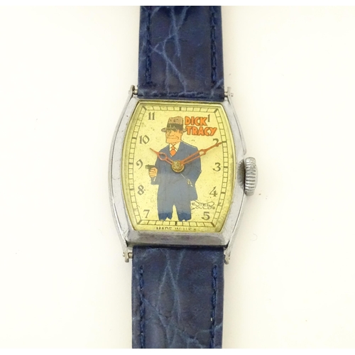 829 - Five assorted vintage novelty watches,  the dials decorated with Mikey Mouse, Terry Tell Time, Dick ... 