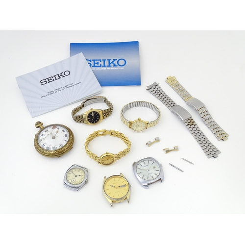 830 - Assorted wristwatches, to include a ladies watches by Omega, Tissot and Seiko. Together with gentlem... 