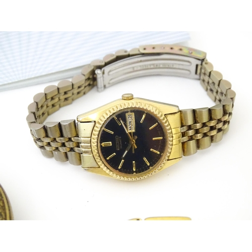 830 - Assorted wristwatches, to include a ladies watches by Omega, Tissot and Seiko. Together with gentlem... 