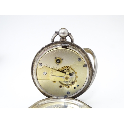 831 - A Continental .935 silver key wind pocket watch. The dial and movement marked signed 'Sans Pareil' .... 