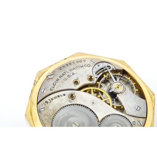 835 - An American crown winding pocket watch by Elgin National Watch Co. The dial signed Elgin with subsid... 