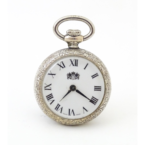 843 - A Bravingtons fob watch, together with a pair cased pocket watch, the dial signed T. A. Jones, a hal... 