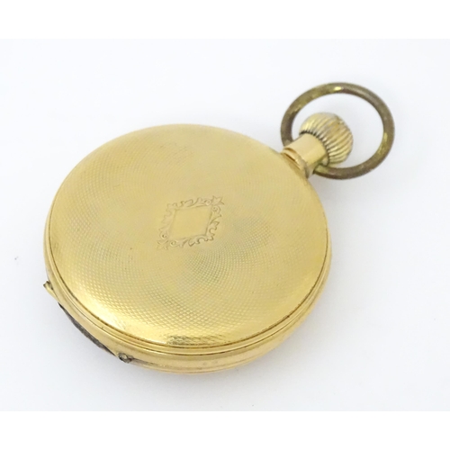 843 - A Bravingtons fob watch, together with a pair cased pocket watch, the dial signed T. A. Jones, a hal... 