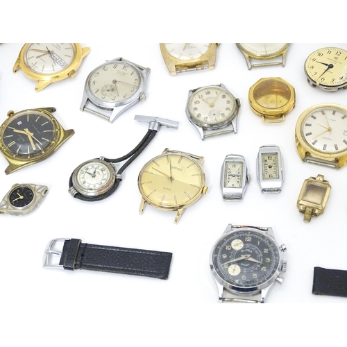 846 - Watchmakers / Repairers Interest : A quantity of assorted wristwatch / wrist watch cases, movements ... 