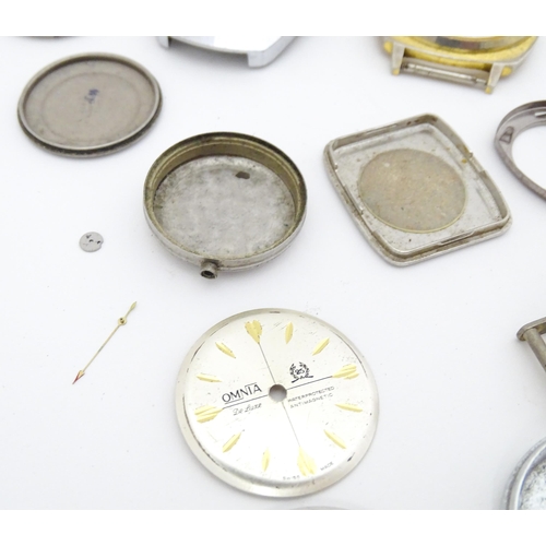 847 - Watchmakers / Repairers Interest : A quantity of assorted wristwatch / wrist watch cases, movements ... 