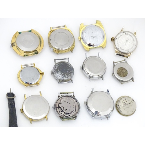 847 - Watchmakers / Repairers Interest : A quantity of assorted wristwatch / wrist watch cases, movements ... 