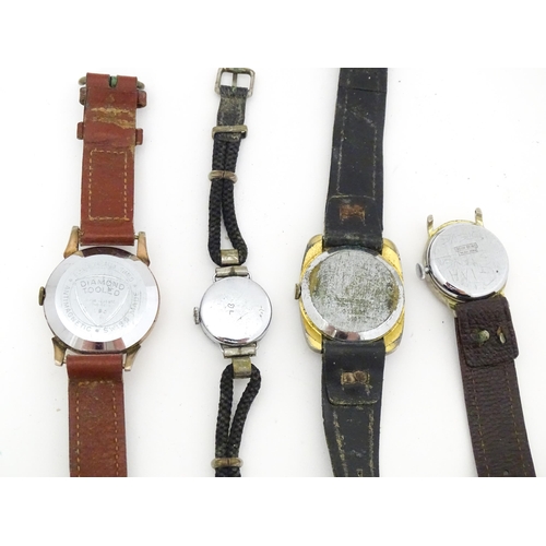 847 - Watchmakers / Repairers Interest : A quantity of assorted wristwatch / wrist watch cases, movements ... 