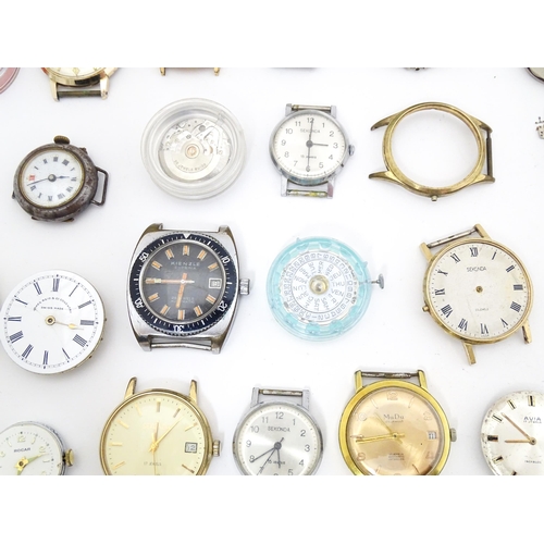 848 - Watchmakers / Repairers Interest : A quantity of assorted wristwatch / wrist watch movements etc.