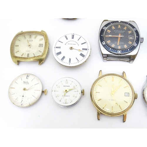 848 - Watchmakers / Repairers Interest : A quantity of assorted wristwatch / wrist watch movements etc.