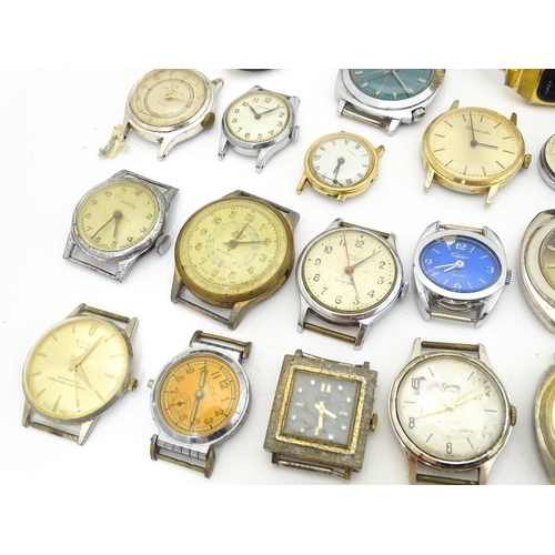 849 - Watchmakers / Repairers Interest : A quantity of assorted wristwatch / wrist watch cases, movements ... 