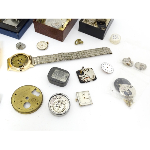 850 - Watchmakers / Repairers Interest : A quantity of assorted wristwatch / wrist watch movements etc.