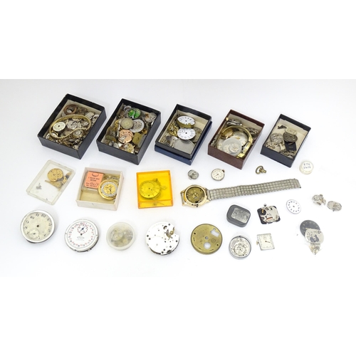 850 - Watchmakers / Repairers Interest : A quantity of assorted wristwatch / wrist watch movements etc.