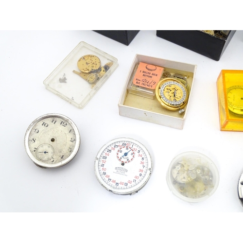 850 - Watchmakers / Repairers Interest : A quantity of assorted wristwatch / wrist watch movements etc.