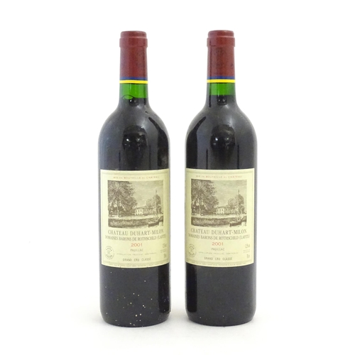 1207 - Red Wine : Two bottles (750ml) of 2001 Chateau Duhart-Milon Domaines Barons De Rothchild (Lafite) Pa... 