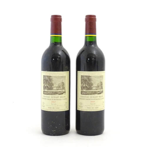 1207 - Red Wine : Two bottles (750ml) of 2001 Chateau Duhart-Milon Domaines Barons De Rothchild (Lafite) Pa... 