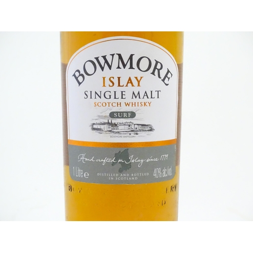 1208 - Scotch Whisky: A 1 litre bottle of  Bowmore Islay single malt ' Surf' Scotch Whisky.