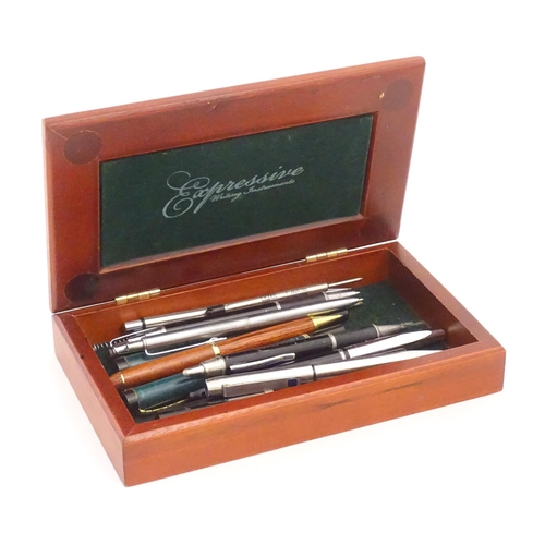 1217 - A quantity of mid to late 20thC fountain pens, including examples by Sheaffer, Platignum and Osmiroi... 