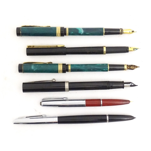 1217 - A quantity of mid to late 20thC fountain pens, including examples by Sheaffer, Platignum and Osmiroi... 