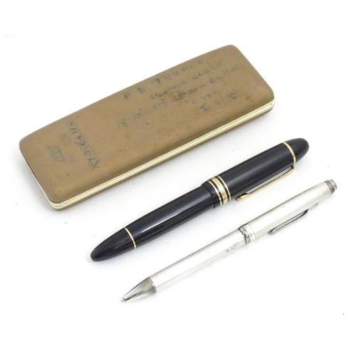 1218 - A mid 20thC Montblanc Meisterstuck No 149 fountain pen, together with a Waldman Epoque ball point pe... 