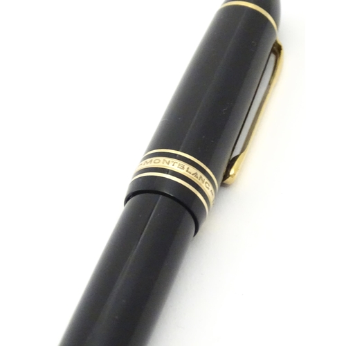 1218 - A mid 20thC Montblanc Meisterstuck No 149 fountain pen, together with a Waldman Epoque ball point pe... 