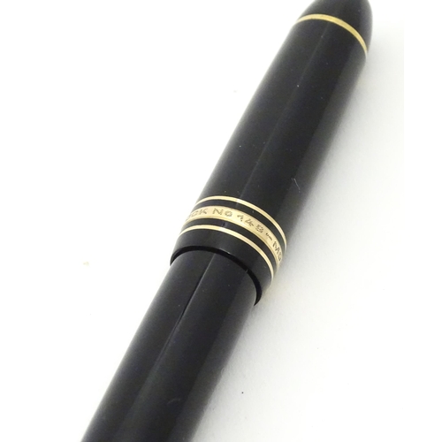 1218 - A mid 20thC Montblanc Meisterstuck No 149 fountain pen, together with a Waldman Epoque ball point pe... 