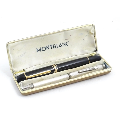 1218 - A mid 20thC Montblanc Meisterstuck No 149 fountain pen, together with a Waldman Epoque ball point pe... 