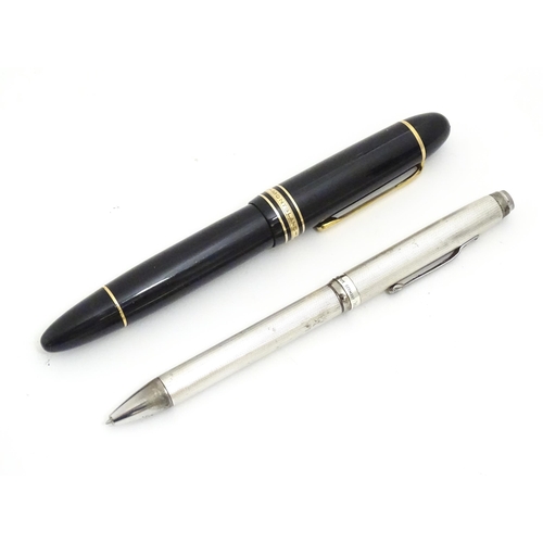 1218 - A mid 20thC Montblanc Meisterstuck No 149 fountain pen, together with a Waldman Epoque ball point pe... 