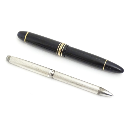 1218 - A mid 20thC Montblanc Meisterstuck No 149 fountain pen, together with a Waldman Epoque ball point pe... 