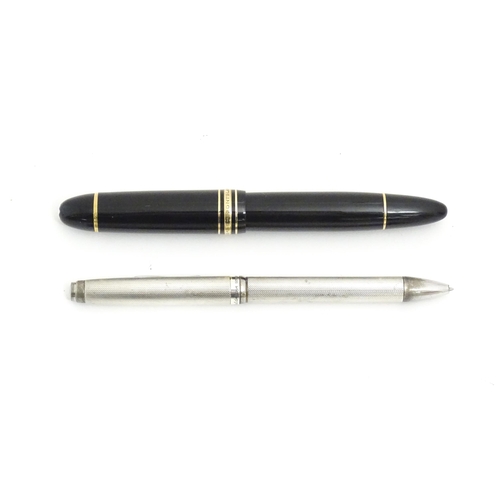 1218 - A mid 20thC Montblanc Meisterstuck No 149 fountain pen, together with a Waldman Epoque ball point pe... 