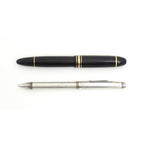 1218 - A mid 20thC Montblanc Meisterstuck No 149 fountain pen, together with a Waldman Epoque ball point pe... 