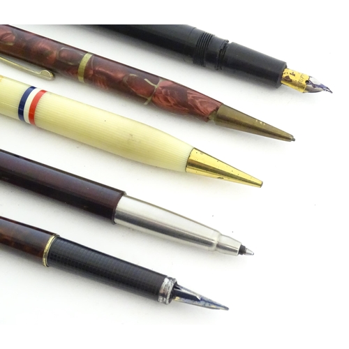 1226 - A large quantity of 20thC pens, including cased examples by Messenger, Cross and Hugo Boss and a set... 