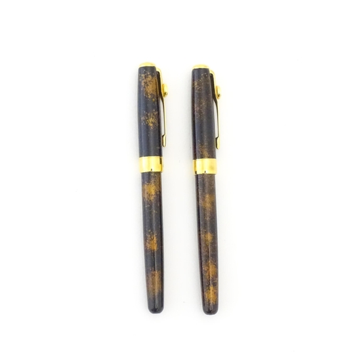 1227 - A Parker Sonnet fountain pen with 18K gold nib, c2004, together with a matching Parker Sonnet ballpo... 