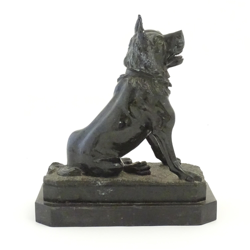 1232 - A 19thC Italian Grand Tour carved green serpentine hardstone model of the Dog of Alciabades, or The ... 