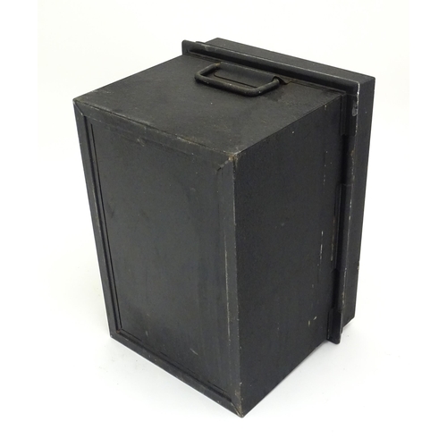 1315 - A 20thC twin handled strong box with a Chubb and Sons Ltd lock. Approx. 10 1/4