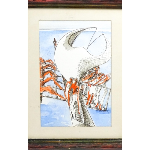 2004 - Katherine Waters, 20th century, Ink and watercolour, The Explorers, and Deportation. Signed and date... 