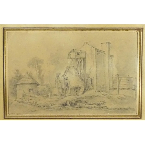 2010 - Manner of Alexis-Nicolas Perignon (1726-1782), French School, Pencil on paper, A rural mill, titled ... 