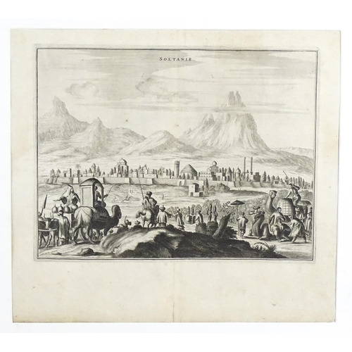 2090 - After Adam Olearius (1603-1671), 18th century, Engraving, Soltanie / Soltania / Soltaniyeh, View of ... 