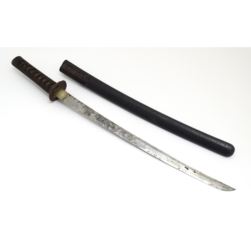 861 - A Shinshinto-era Japanese wakizashi short sword, the 19 1/2