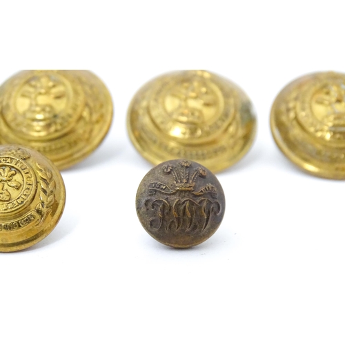 873 - Militaria: ten 20thC pressed brass tunic buttons, each with the regimental insignia of the South Lan... 