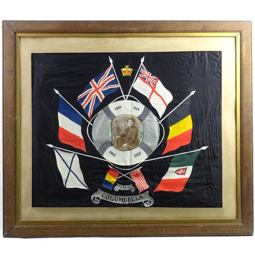 877 - Militaria, WWI / World War 1 / WW1 / First World War: two framed war memorials, each decorated with ... 