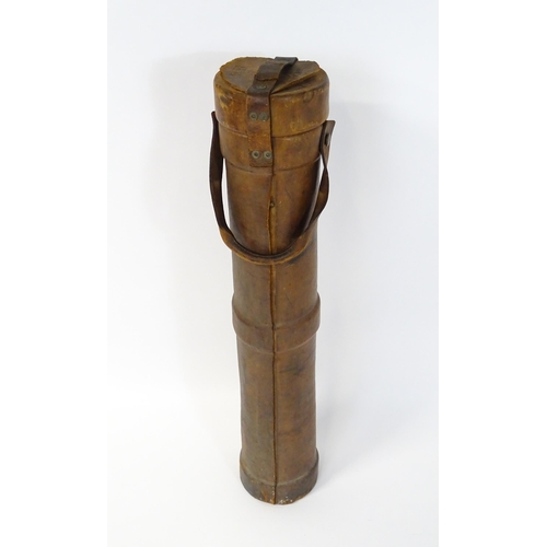 879 - Militaria , WWII / World War 2 / WW2 / Second World War : a cork and leather cordite case, stamped w... 