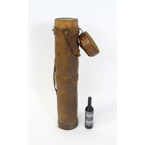 879 - Militaria , WWII / World War 2 / WW2 / Second World War : a cork and leather cordite case, stamped w... 