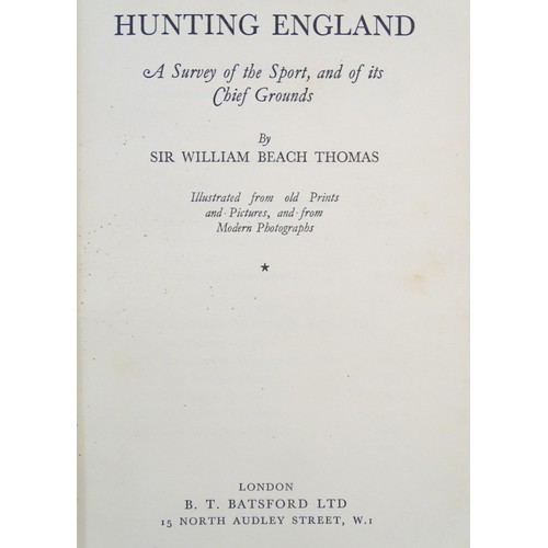 1033 - Books: Five books on the subject of hunting, comprising Hunting on Foot with some Yorkshire Packs, B... 