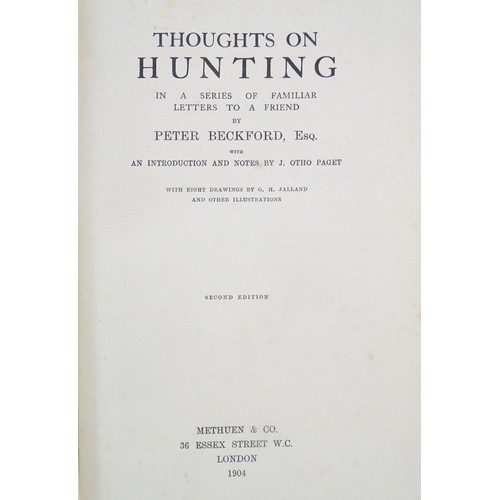 1033 - Books: Five books on the subject of hunting, comprising Hunting on Foot with some Yorkshire Packs, B... 