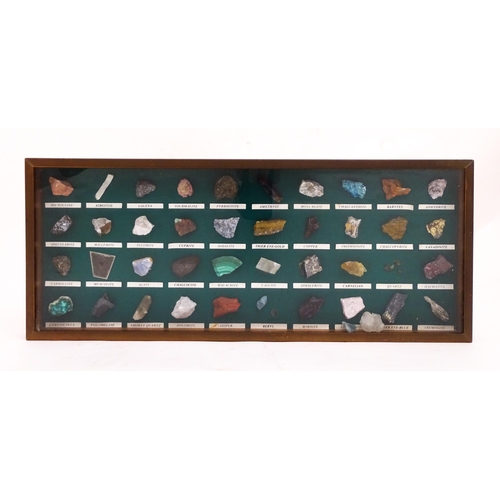 1179 - Geology / Natural History interest: A quantity of hardstone / mineral specimens within a shadow box ... 