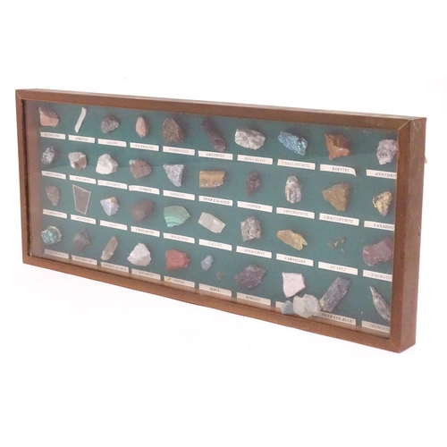 1179 - Geology / Natural History interest: A quantity of hardstone / mineral specimens within a shadow box ... 