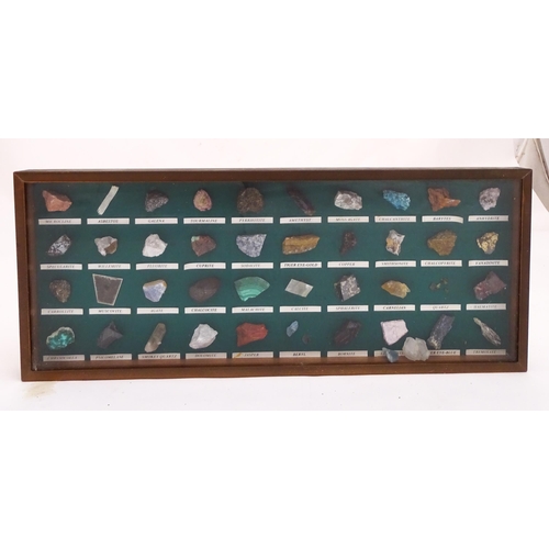 1179 - Geology / Natural History interest: A quantity of hardstone / mineral specimens within a shadow box ... 